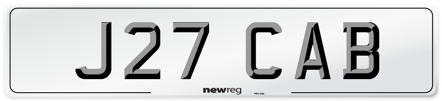 J27 CAB Number Plate from New Reg